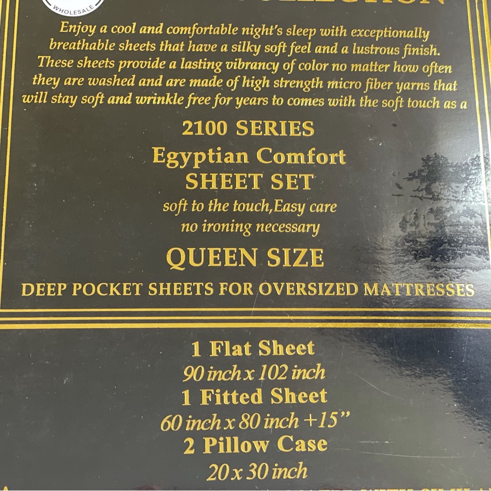 Queen size deep pocket bed sheets set,4PCS, floral - Picture 2 of 2